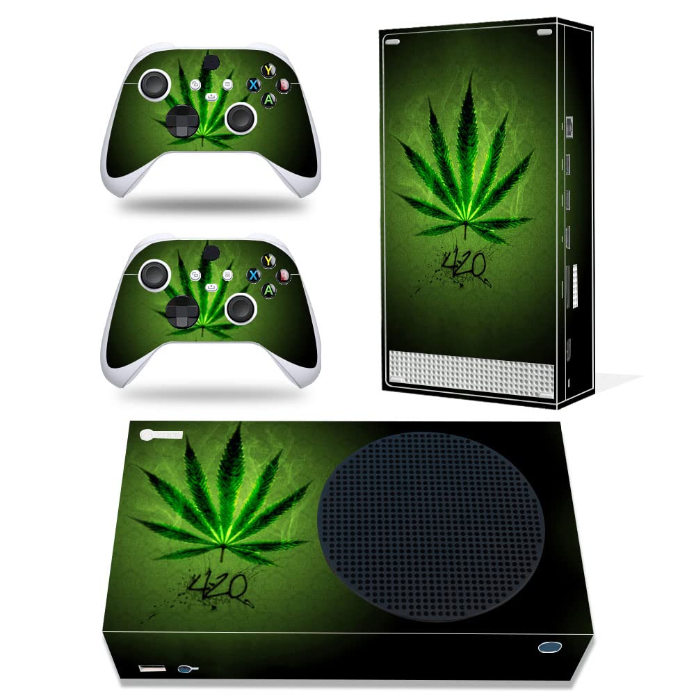 Skin Decal Sticker Cover Set for Xbox Series S Console and Controller Weeds Leaf