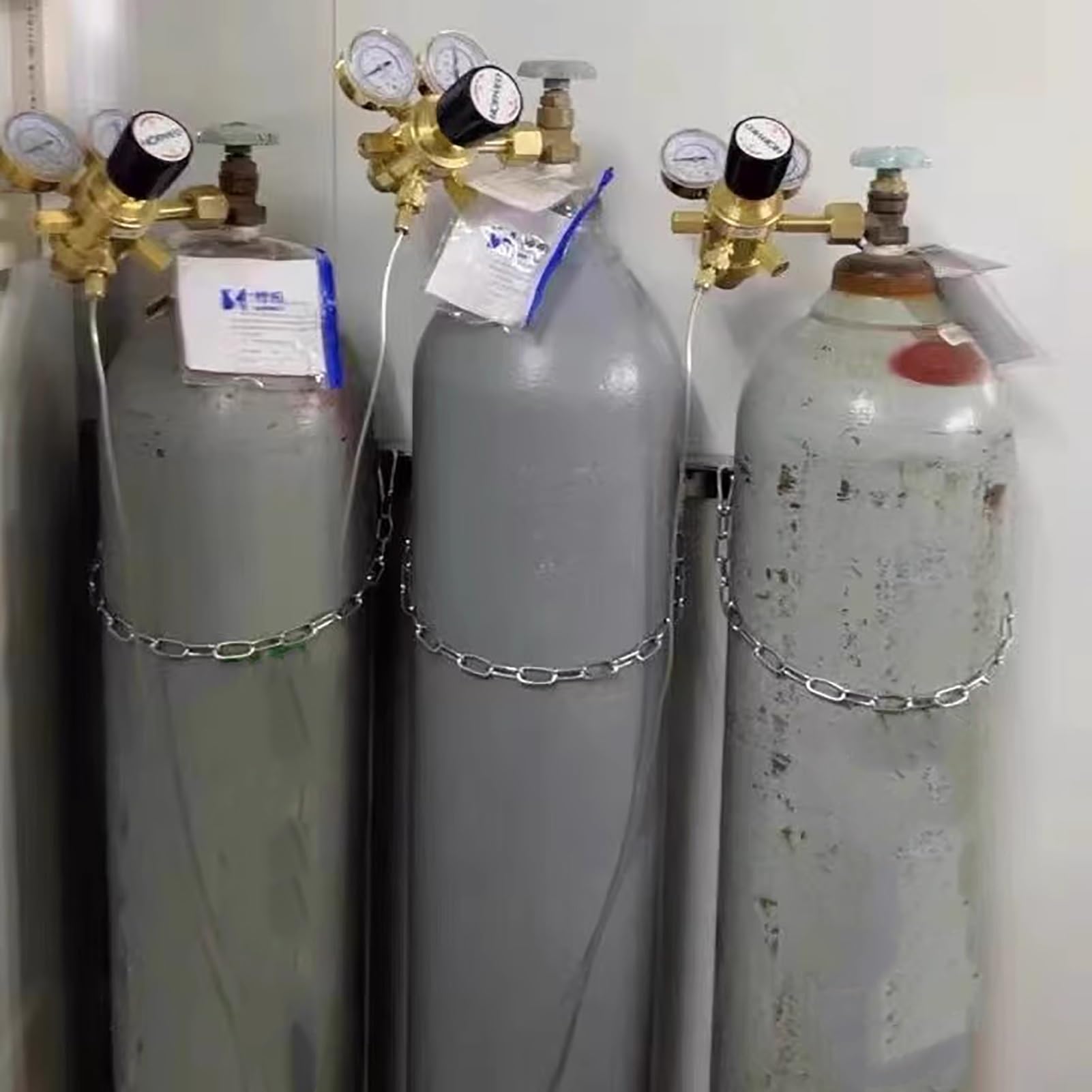 Soporte Bombona Oxigeno Estante de Acero para Almacenamiento de Tanques de Oxígeno Apilados y Enrejados, Soporte de Montaje en Pared Universal para Tanques de Nitrógeno con Cilindro Electrónico(Single