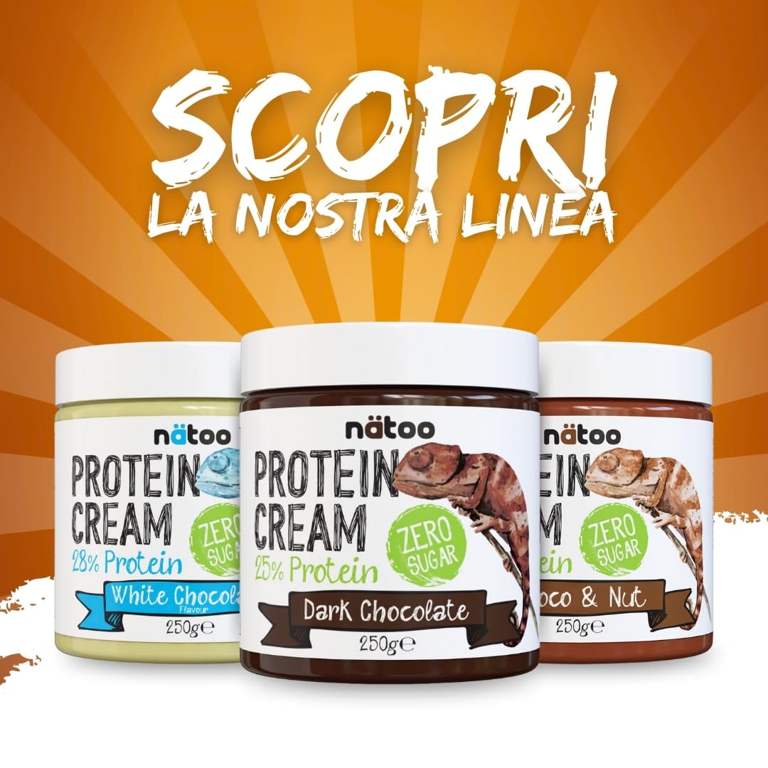 NÄTOO Crema Proteica senza Zucchero, 3x250g, 28% di Proteine, Keto Diet, Crema Spalmabile Senza Zucchero, Ideali come Dieta Chetogenica Prodotti, Cioccolato Fondente, Bianco e Nocciola