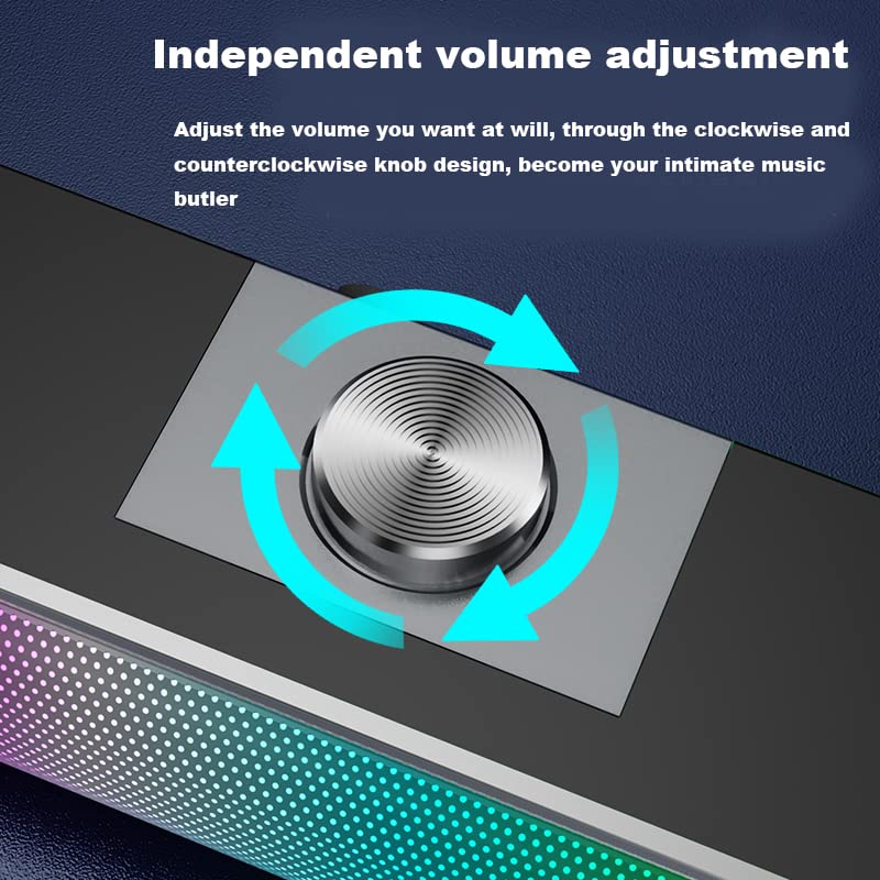 Głośnik komputerowy USB Bluetooth LED Subwoofer Bass Speaker Surround Sound Box do komputera laptopa, telefonu, tabletu MP3 (wersja USB Bluetooth)