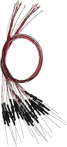 Vista 52 de Evemodel L0402B 20pcs pre-cableado SMD LED 0402 Bule Diodo emisor de luz 12V pre-soldado Micro Litz cable cable longitud 7.8 pulgadas (7.9 in)