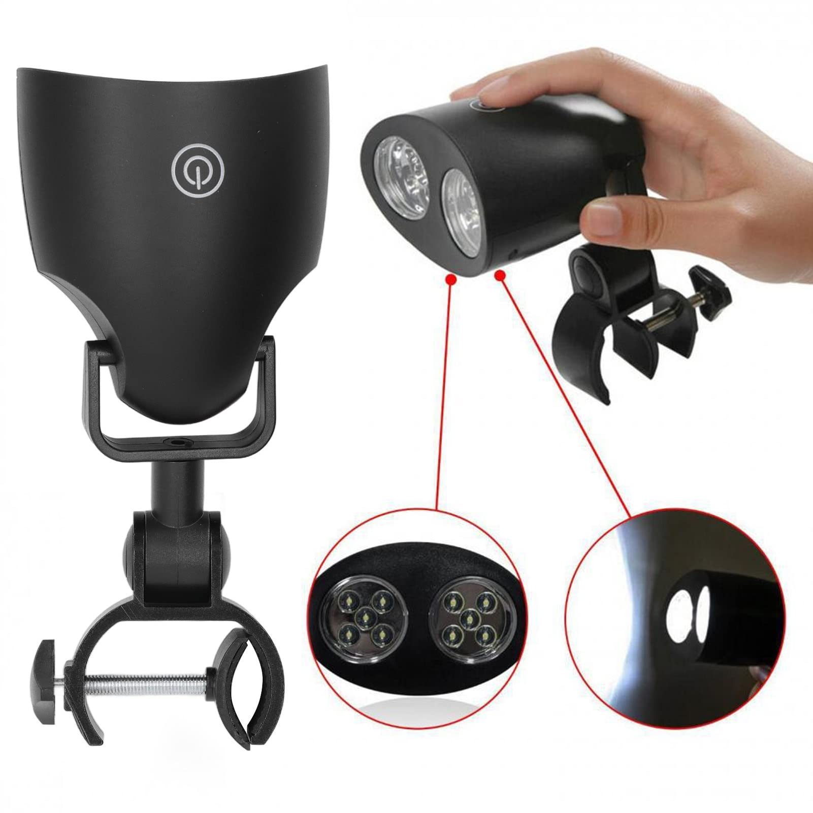 Changor Luce per Barbecue LED, resistente alle alte temperature, morsetto regolabile a forma di C, 3 marce, interruttore touch con cacciavite per Campeggio Giardino Cucina