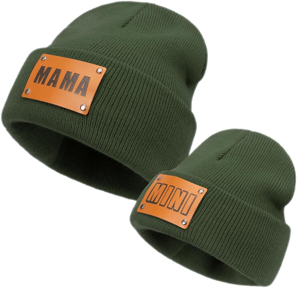 Parent-Child Beanie Hat,Mother & Baby Daughter/Son Winter Warm Knit Hat,Kids Soft Beanie Cap