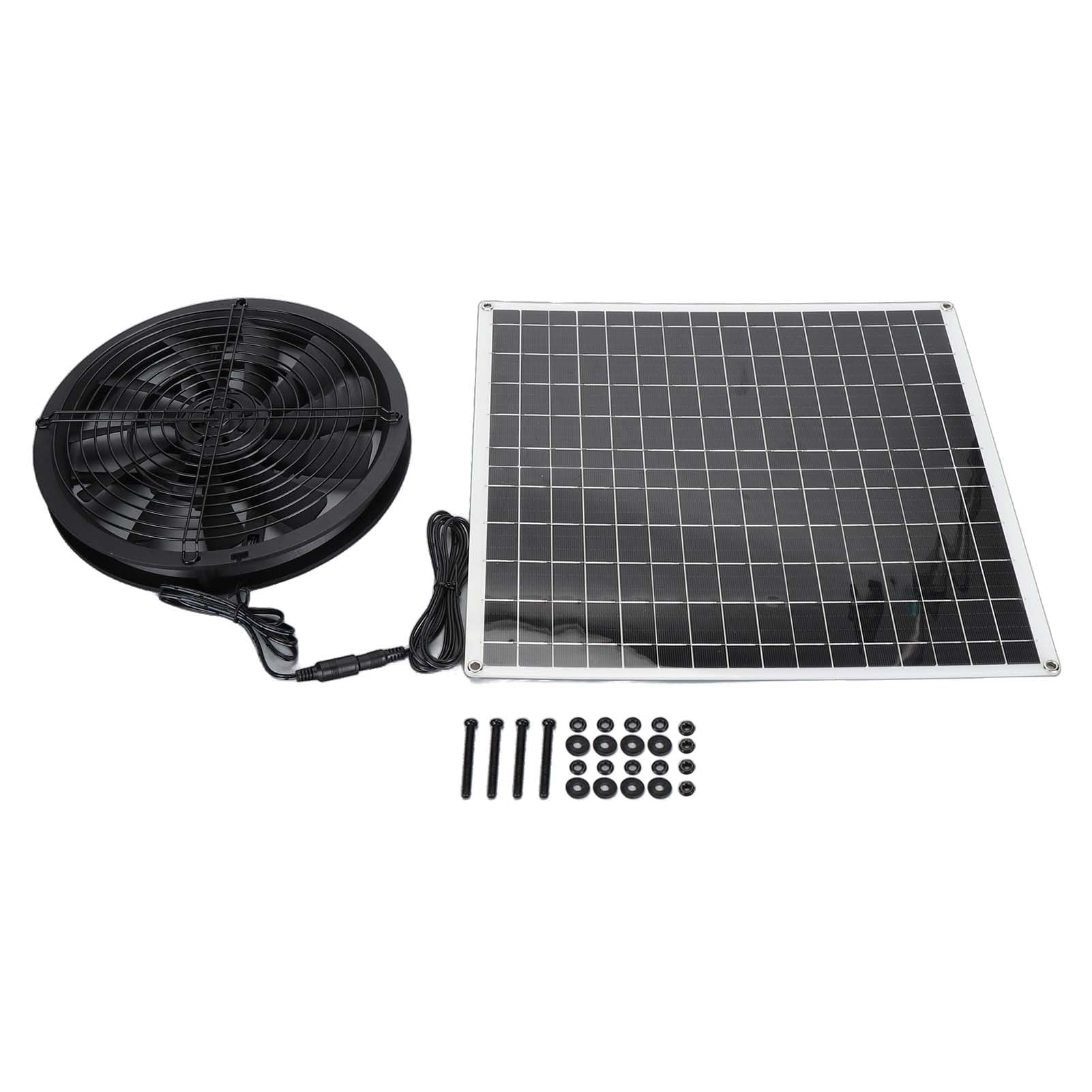 Chrees Ventilatore a energia solare, 20 W, pannello solare, ventola di scarico con design ad alta efficienza, per pollaio, fienile, serra e molto altro ancora