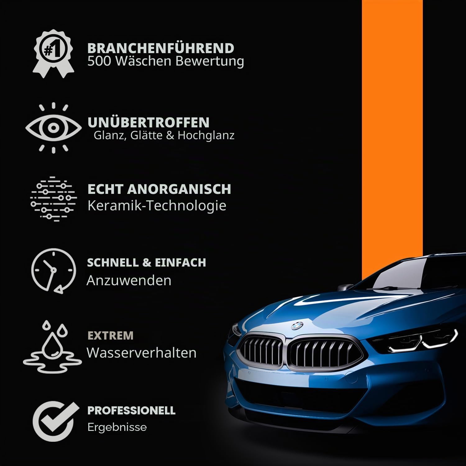 Cerakote Professionelle Keramikbeschichtung für Autos – Hochglänzendes professionelles Lackschutz-Set, ultra-hydrophob, UV- und chemikalienbeständig, einfache Anwendung, 500 Waschgänge, (2) 30