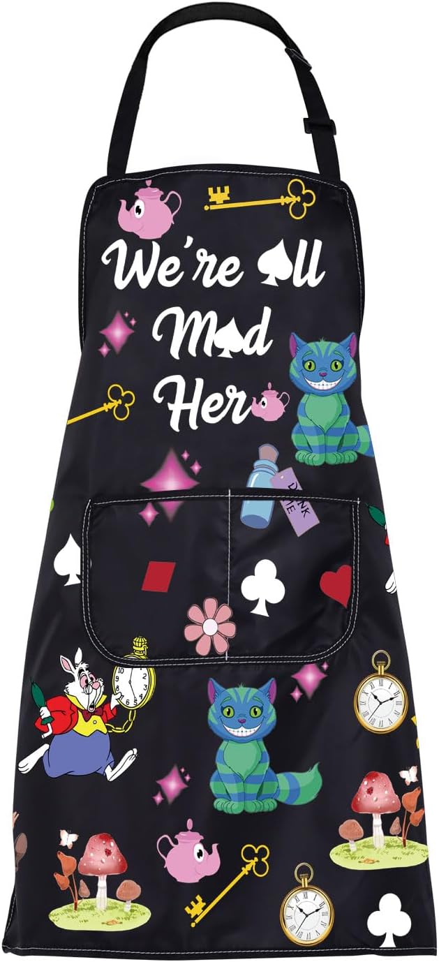 alice apron Alice Movie Fans Gifts Alice Fairy Tale Gifts Alice Cooking Kitchen Apron with Pockets (Alice Gifts Apron)