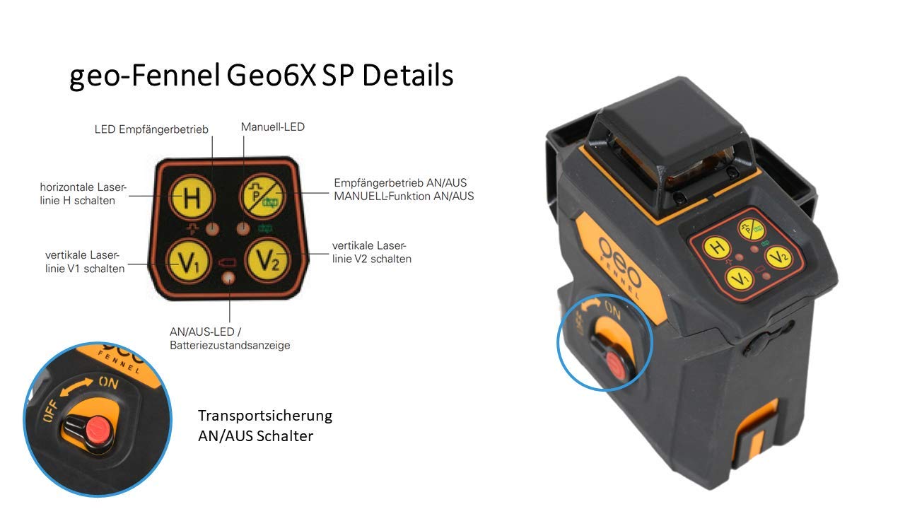 Laser GEO-FENNEL Multi-fonctions pour tous types de travaux en intérieur - Geo6X SP Kit Green - 534500