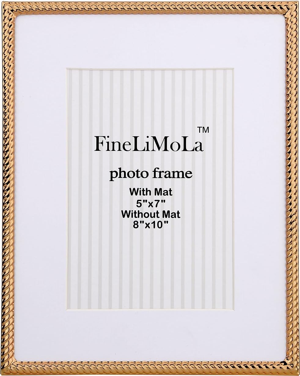 5x7'' Gold Rope Design Metal Picture Frames with Hi Quality Velvet Backing and Real Glass Front,Gold Photo Frame 7x5'' for Desktop Display Or Wall Hanging - Image 9