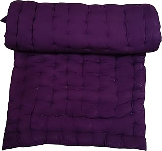 Soft Cotton Purple Color Cotton Quilt | Foldable Light Weight Filled Single Firm Cotton Quilt Mattress| Gadda (Solid Coloured, 1 Sleeping Capacity, 3 x 6 ft or 72 x 36 Inches) (Purple)