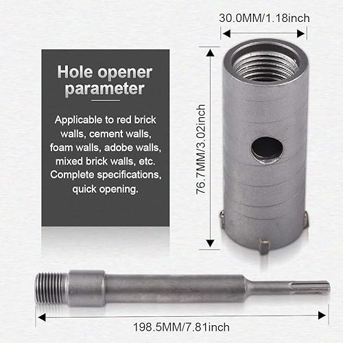 Miniatura 2 de KATUR Broca de pared de piedra de cemento para ladrillo, hormigón y cemento, 1.18 pulgadas, SDS Plus (1.181 in de diámetro)