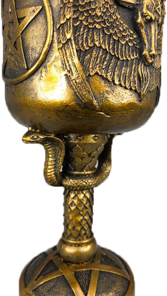 Pacific Giftware Baphomet Horned Sabbatic Goat Satanic Goblets & Chalices with 15 oz Capacity Removable Stainless Cup