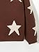 WDIRARA Girl's Star Printed Round Neck Long Sleeve Sweater Casual Drop Shoulder Pullover Knitwear Coffee Brown 8Y