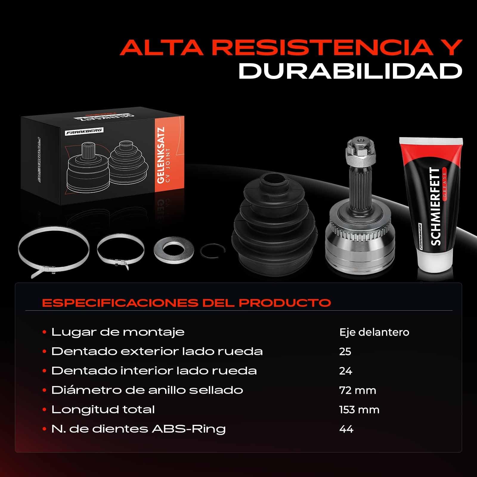 Frankberg Kit de junta homocinética del eje delantero lado de la rueda | Compatible con: Cerato Saloon LD, Cerato LD