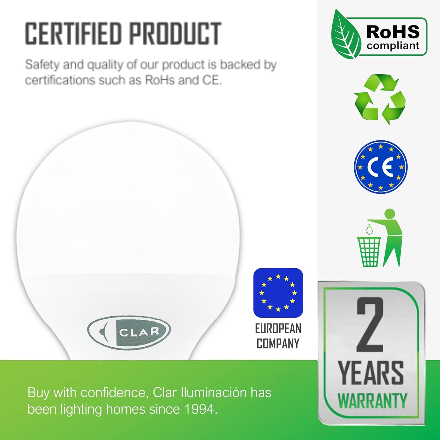 CLAR, E14 LED Light Bulb, E14 LED Light Bulb Warm White, Small Screw Light Bulb, Warm Light Bulb, SES E14 Bulb - Image 3