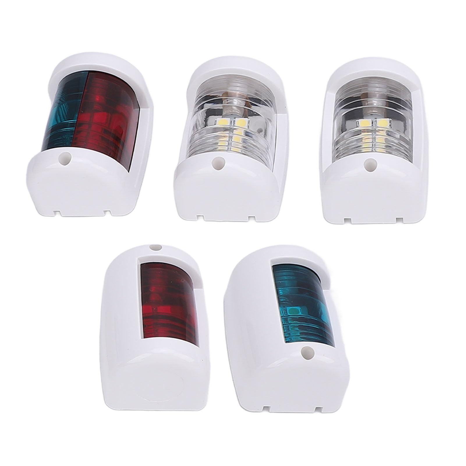 Kit di luci di navigazione a LED 5 pezzi, luci per barche impermeabili IP66 con porto rosso, babordo verde, poppa bianca per imbarcazioni fino a 12 m, set di illuminazione marina i