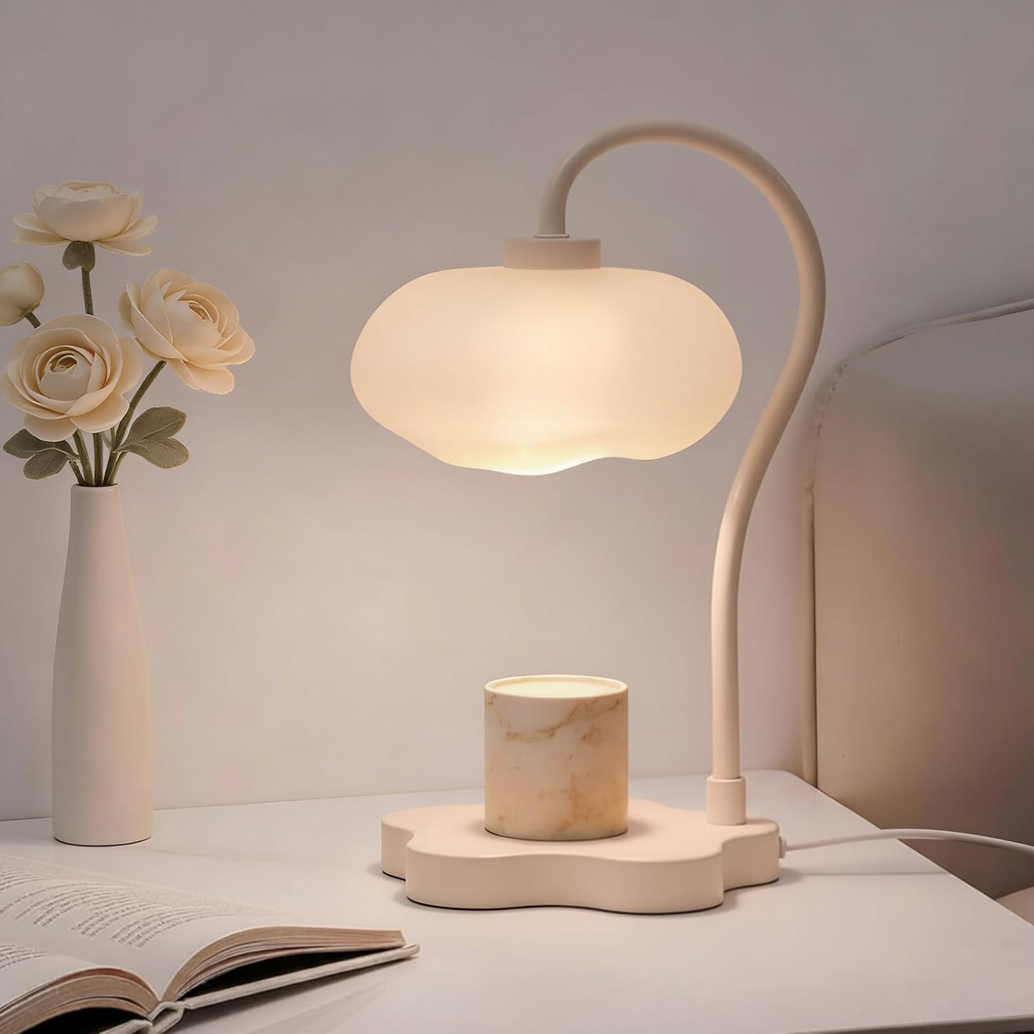 – Angju Candle Warmer Lamp with Timer Dimmer, Cute Cloud Warming Lamp, Adjustable Wax Melt Light, Bedside Table Scented Wax Light for Bedroom House Office Living Room Birthday Gifts for Women Mom