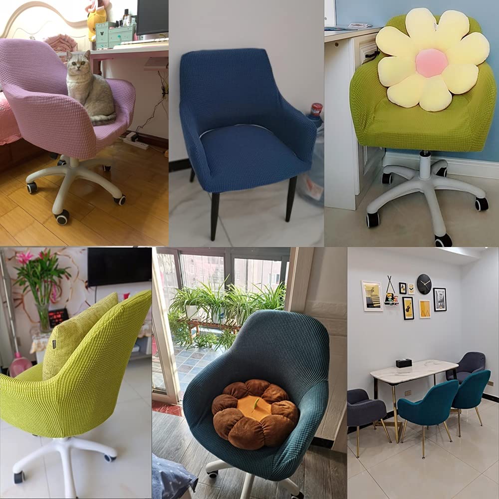 YCDZSW Stuhlhussen Mit Armlehne - Samt, Stretch, Rutschfest, Dunkelgrau