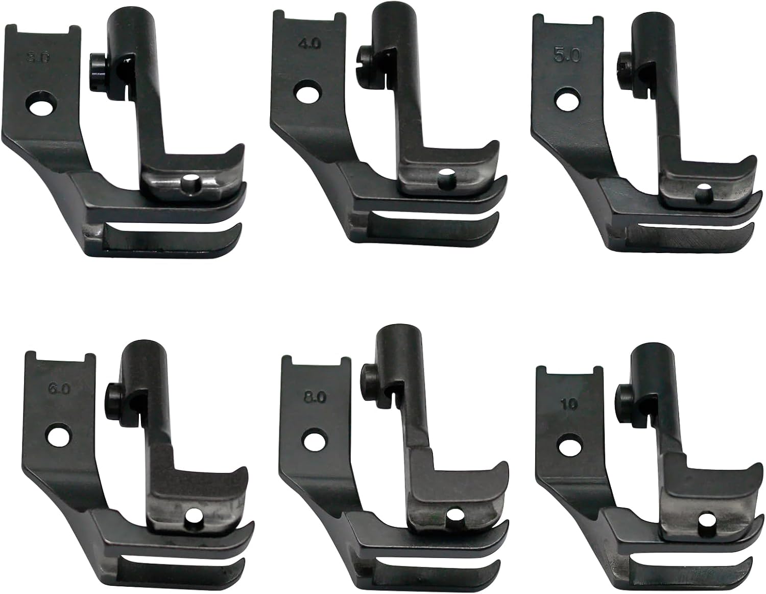 6SET #S380-B Walking Welt Cording Foot Compatible with JUKI DNU-241,LU-562,Brother LS2-B837,Consew 206RB,225,Singer 153K101(3mm+4mm+5mm+6mm+8mm+10mm)