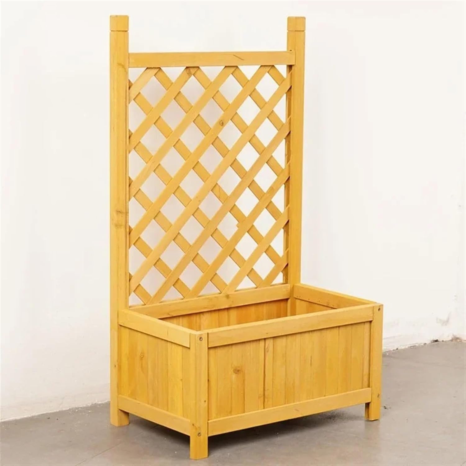 Flower pot stand Fence Balcony Partition Flower Pot Racks Outdoor Courtyard Plant Shelves Terrace Decorative Stand Climbing Pergola Rack(Wood)