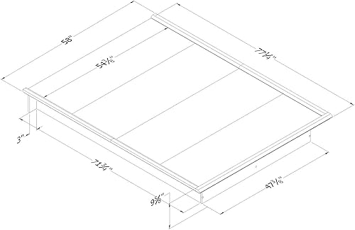 Miniatura 3 de South Shore Step One - Cama de plataforma con almacenamiento, tamaño matrimonial de 54 pulgadas, color negro puro