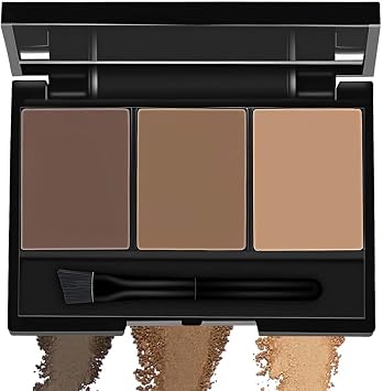 Eyebrow Powder Brow Shaping Kit - Includes Brush & Mirror for Defining, Filling, Sculpting Brows. Available in Dark & Light Brown Shades. Perfect for Natural-Looking Brows