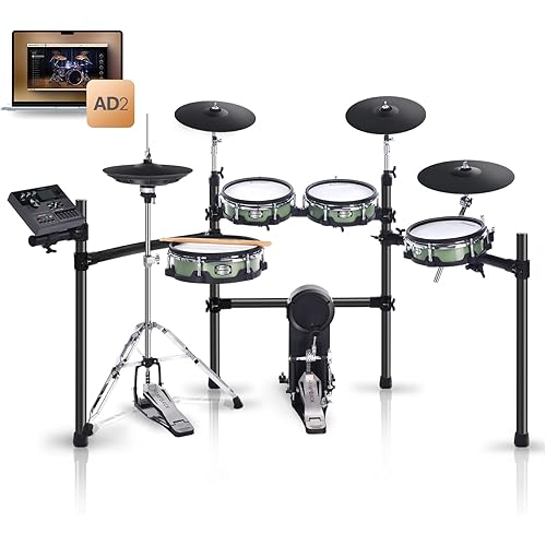 ACE-530 Electric Drum Set with Double Layers Mesh Heads, Choke Cymbal, Independent Hi-hat Stand, Restore Authentic Drum Sound & Percussive Feel, Bluetooth Sound Module, Suit for Professional