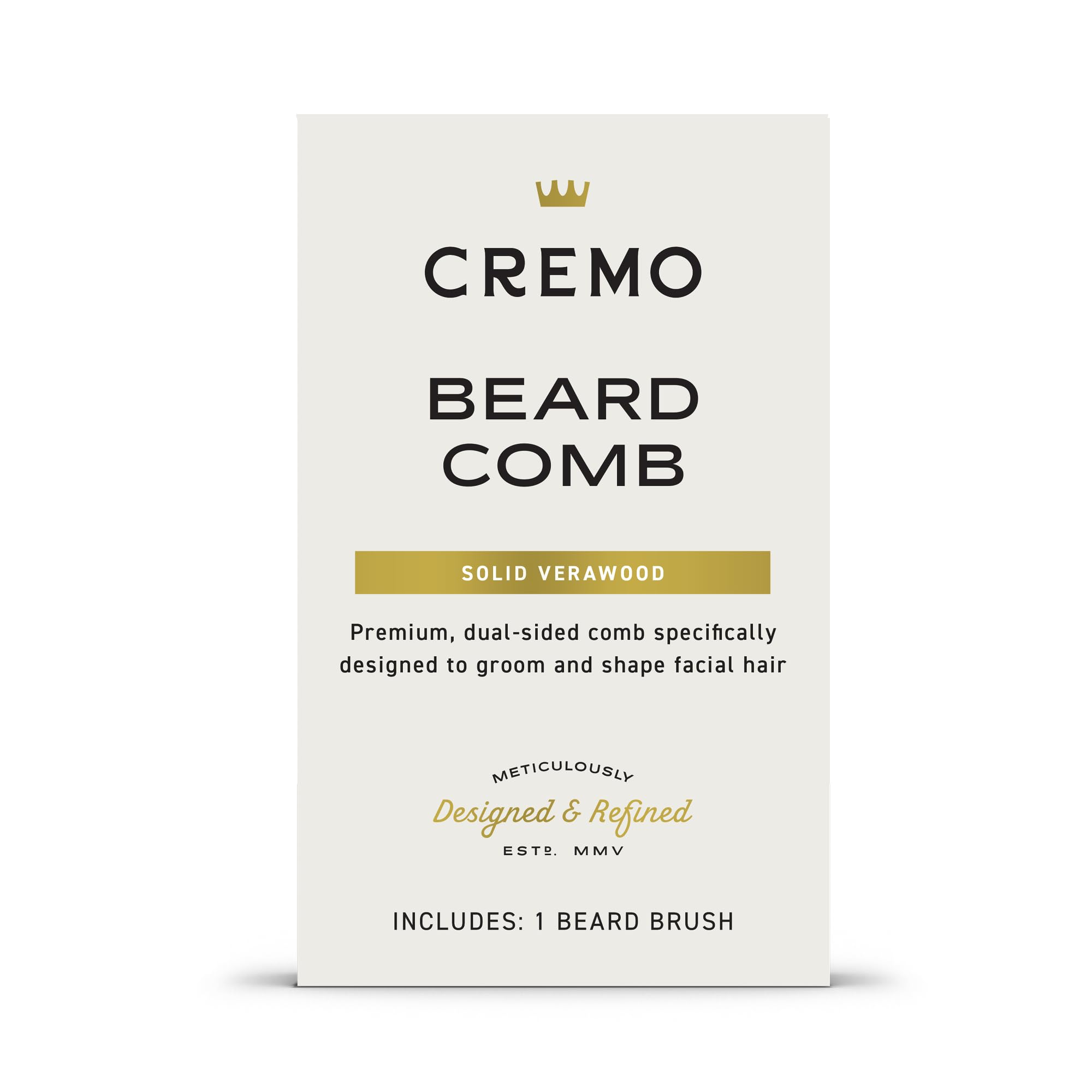 Cremo Beard Accessories, Dual-Sided Beard Comb Made from Verawood - Shape, Style And Groom Any Length Facial Hair