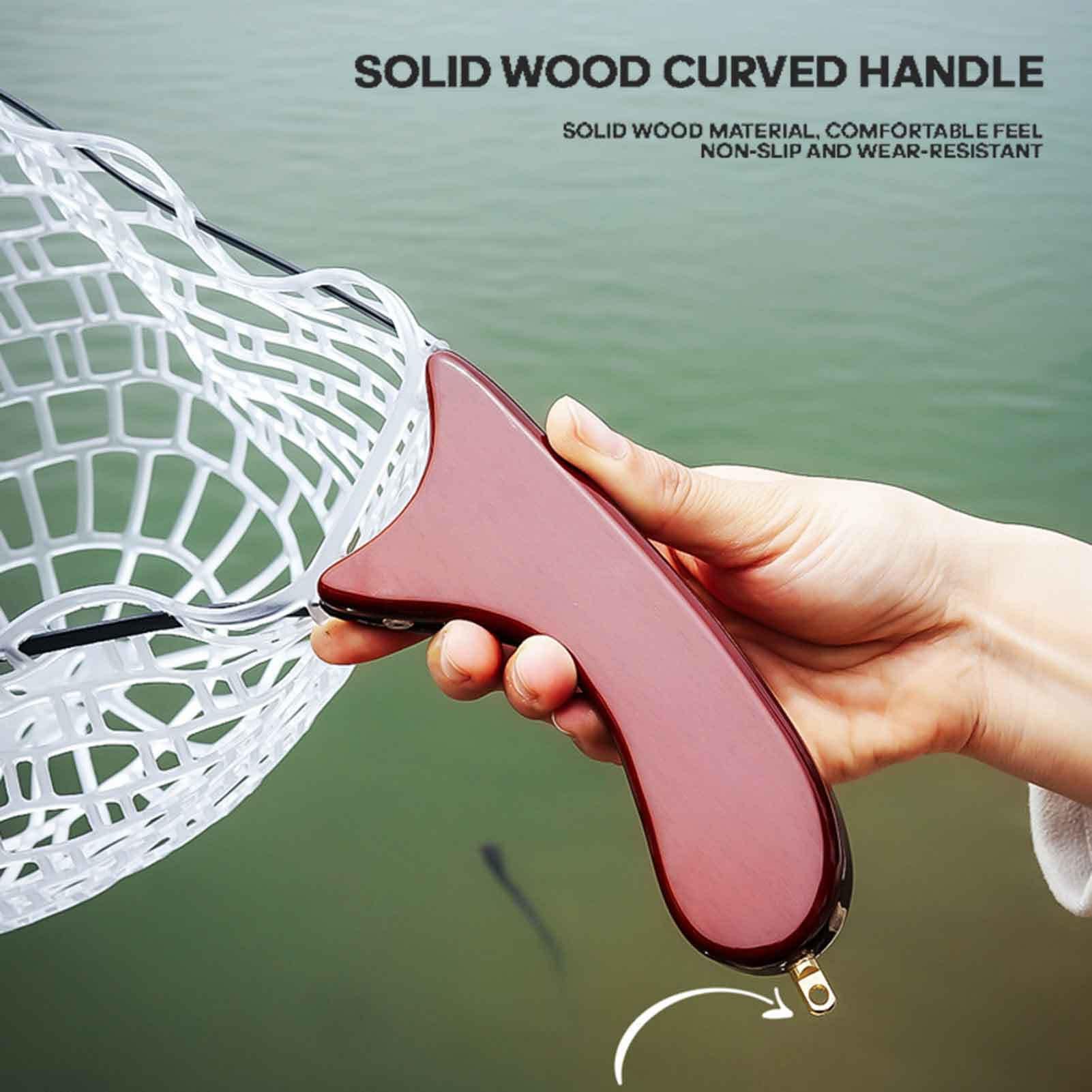 Épuisette de Pêche Portative Filet Compact Pliable avec Manche | Filet de Transport pour Prises Vivantes avec Poignée Antidérapante pour Étangs Plage Bassin Kayak