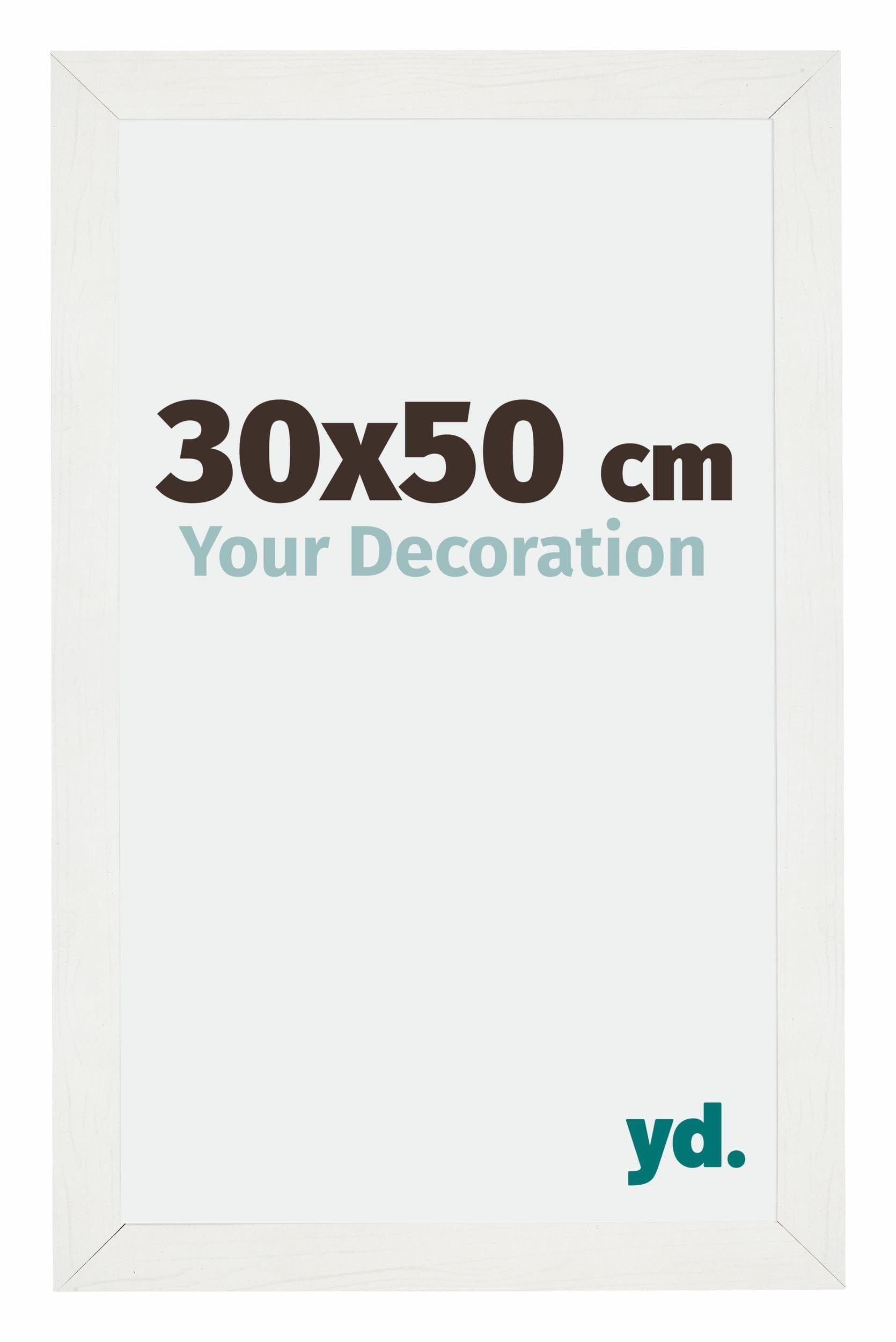 Your Decoration - Picture Frame 30x50 cm - White Swept - Decorative Wall Frame in MDF with Antireflection - Frame 30x50 - Mura