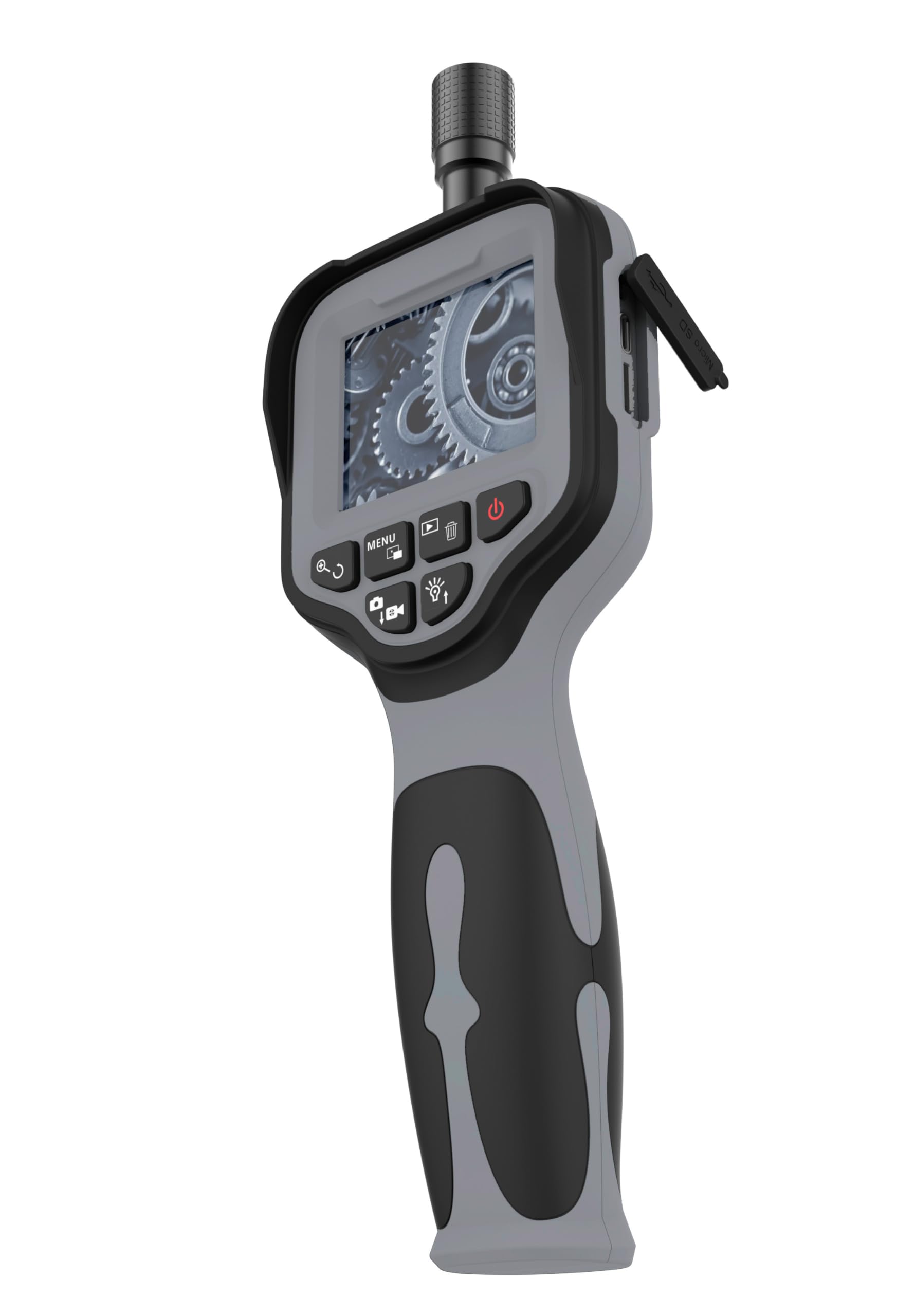 Inspektionskamera mit 2,8" IPS-Display, wasserfester HD-Kamera, 6-Fach Zoom, 6 LEDs, 115cm Schwanenhals & Zubehör im Transportkoffer