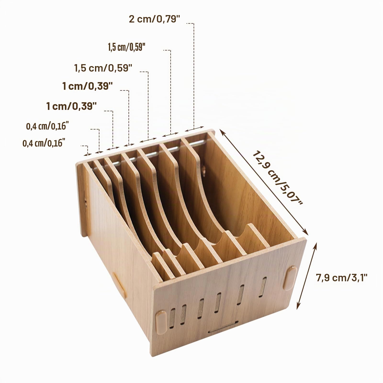 Distributeur de Feuille de Cuivre pour Fournitures de Vitraux 7 Compartiments Copper Foil Tape Dispenser pour les outils d'art du vitrail (No Tape) 13,5x11,7x8 cm