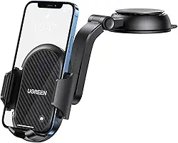 UGREEN Suporte para telefone no carro Painel Suporte para carro Suporte para carro giratório em 360 graus Suporte para celular para carro Compatível com iPhone 13 Pro/Pro Max/Mini, Galaxy