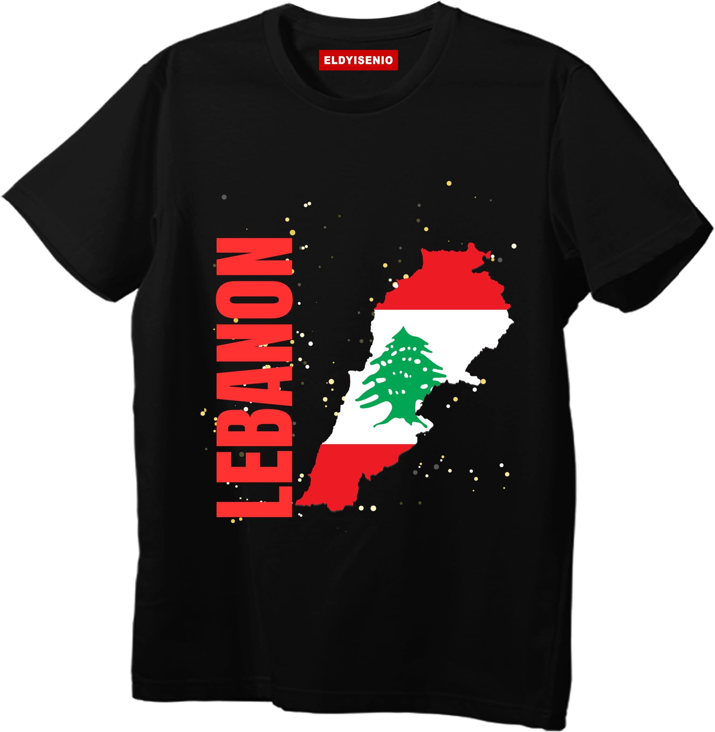 โ EL-DYI Lebanon Flag | Painted Flag of Lebanon | Lebanese Painted Flag | Paint Lebanese Flag Cotton T-Shirt For Kids