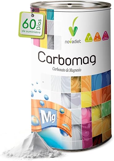 Novadiet - CARBOMAG con Carbonato de Magnesio - Laxante Salino y Protector Gástrico - Complemento Alimenticio Para Facilitar la Evacuación Intestinal y Ayuda en el Control de Peso - Envase de 150 g