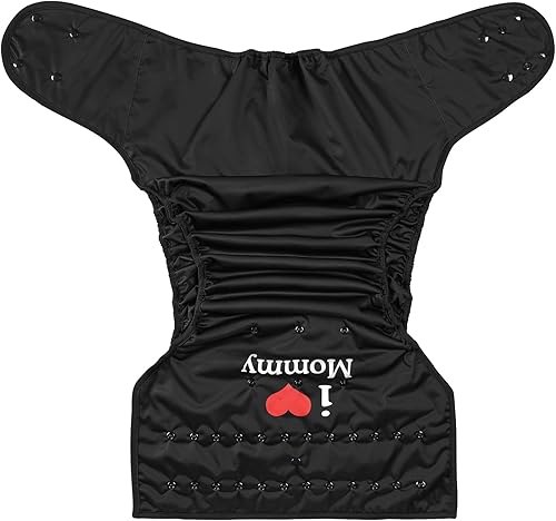 Miniatura 8 de Littleforbig Funda para pañales para adultos, lavable, ajustable, reutilizable, impermeable, talla única, color negro