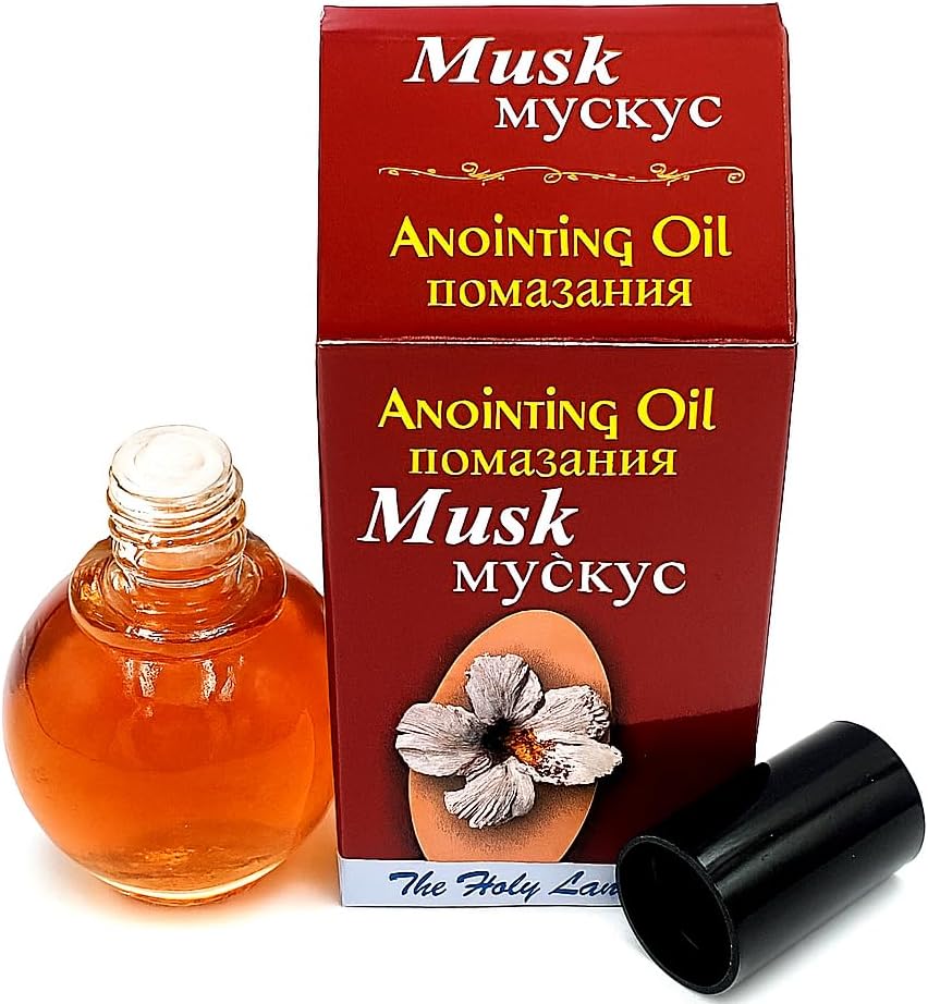 Zuluf Musk Jerusalem Anointing Oil Israel Blessing Oil for Prayer and Healing | Glass Bottle from Holy Land - Religious Gift | 10ml (.34 fl. oz.) NPER021