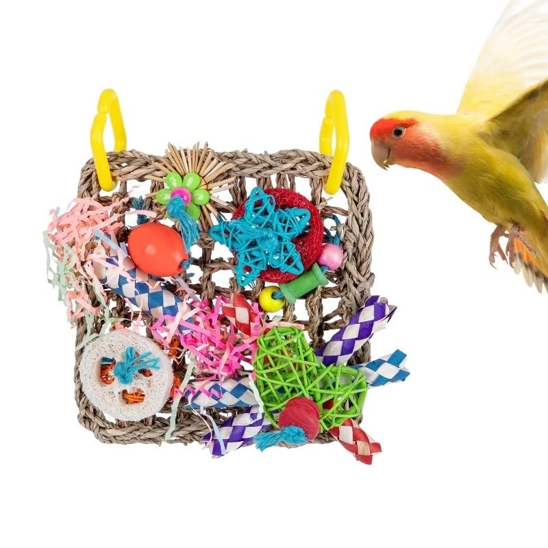 Juguetes for pájaros for periquitos, Juguetes for periquitos, Juguetes interactivos for pájaros for un Tiempo de Juego entretenido, Accesorios for jaulas de pájaros(C)