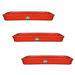 TrustBasket UV Treated Rectangular Bottom Tray(Plate/Saucer) Suitable for 10 inch Rectangular Plastic Pot – Terracotta Color – Set of 3 | Heavy Duty Highly Durable Plant saucerGamla for Indoor Home Decor & Outdoor Balcony Garden