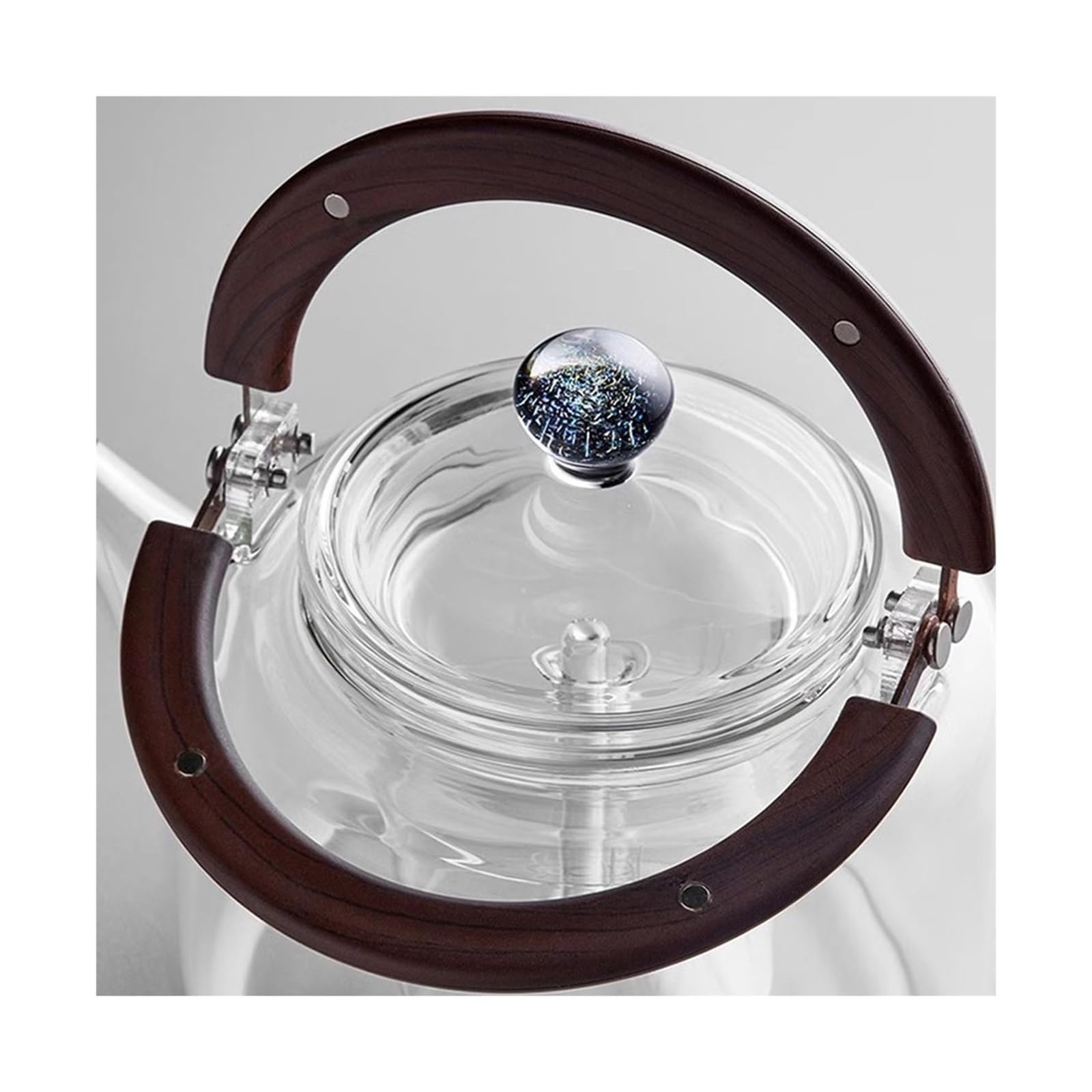 Tetera Tetera for cocinar al vapor en el hogar, olla interior doble, vidrio grueso resistente a altas temperaturas for preparar té, estufa eléctrica de cerámica gama alta