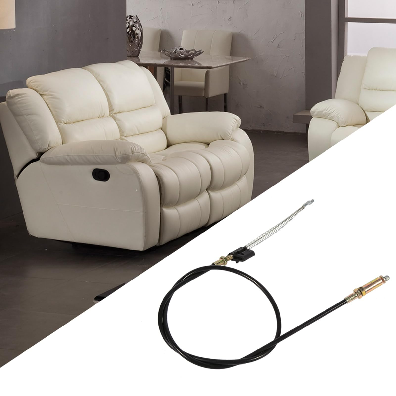 Universal Recliner Cable z odsłoniętym kablem z końcówką S. Te kable rozkładane na kanapę sofy są odpowiednie do szerokiej gamy wyborów mebli