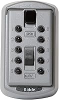 Vista 3 de Kidde AccessPoint 001170, Caja fuerte delgada de llaves a combinación con botón para presionar, 2 llaves, color gris titanio, 001015