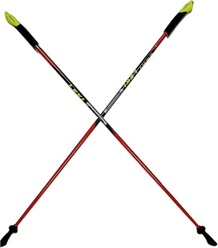 LEKI Nordic Walking Speed Pacer (T3) HM - Bastones de senderismo de carbono (45.3 in), color rojo