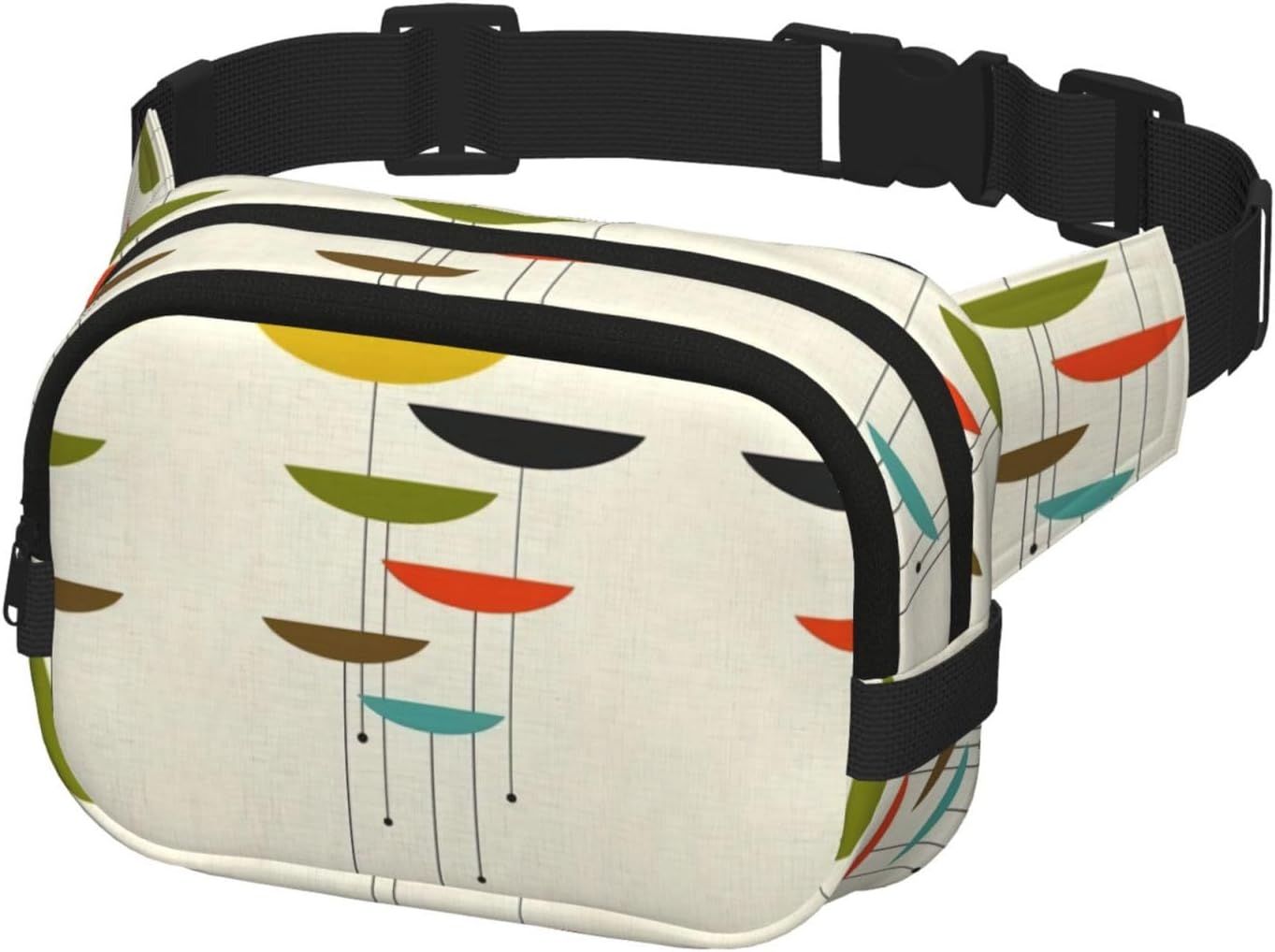 Mid Century Modern Prints Fanny Pack Belt Bag For Women And Men, Fashionable Waist Pack For Traveling, Hiking