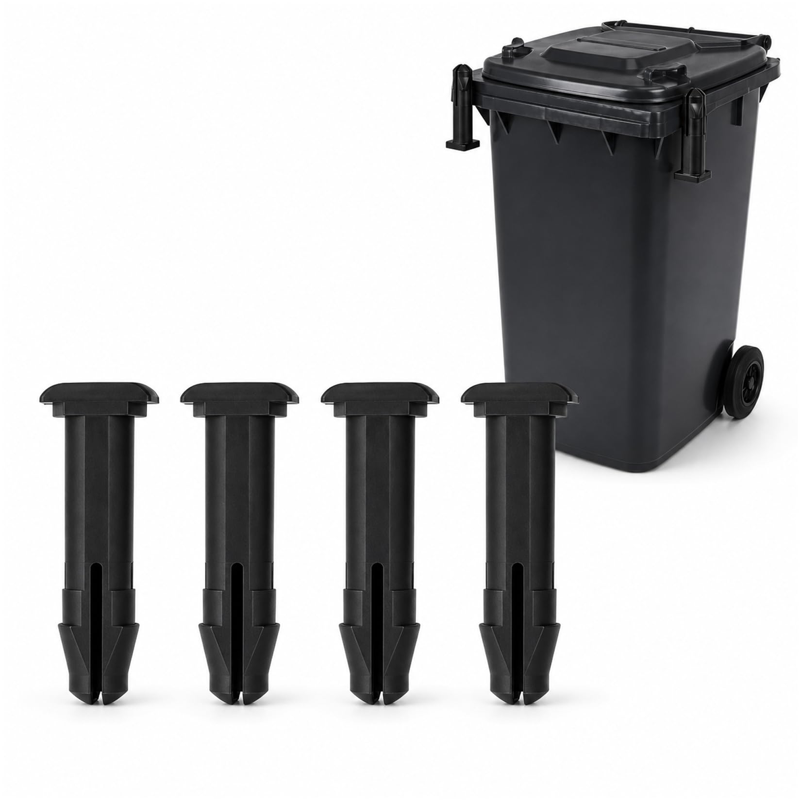 4-Pack Wheelie Bin Lid Hinge Pins, 50 x 15mm, for Most 240L UK Bins