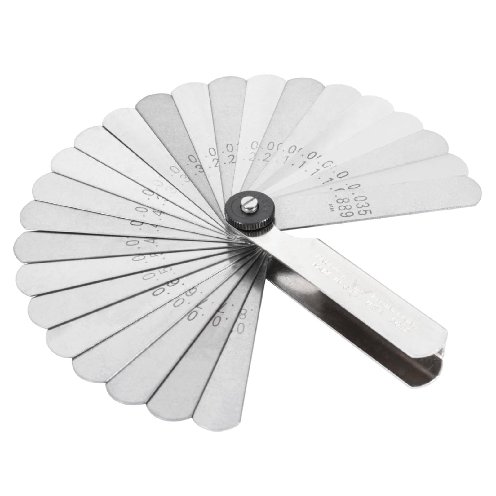 PEC Tools 26 Blades Stainless Steel Feeler Gauge 0.0015-0.035'' Straight Blade 1/2