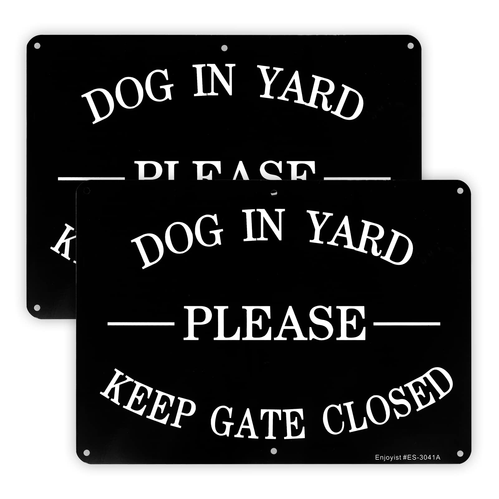 2 Pack Keep Gate Closed, Dogs in Yard Sign, 12"x 8"Aluminum Reflective Sign Rust Free Aluminum-UV Protected and Weatherproof
