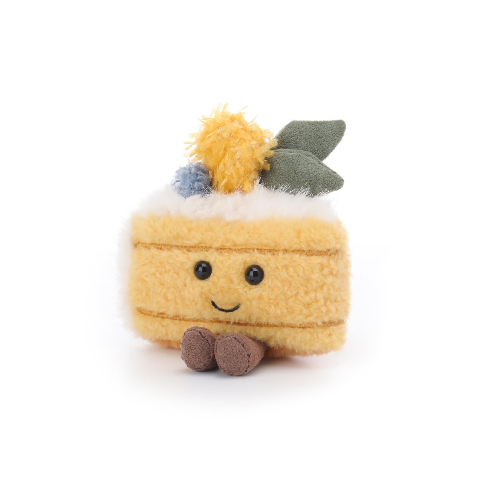 Apricot Lamb Sliced Lemon Cake Plushies Stuffed Animals for Baby Girl and Boy, Soft Cute Plush Toys for Kids, 3.5 Inches