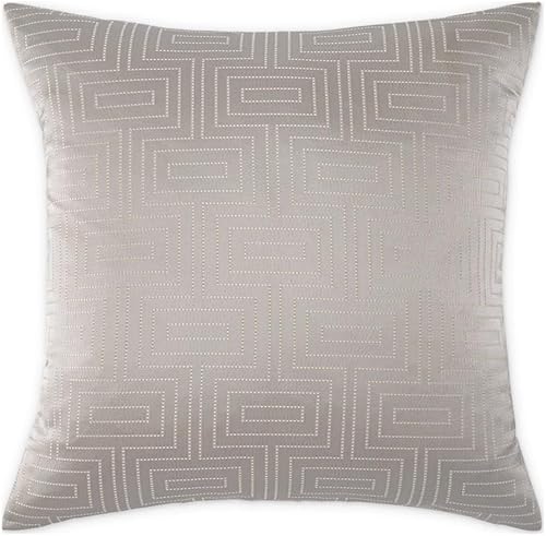 Michael Amini Casey - Juego de 2 almohadas cuadradas de tela contemporánea (19 x 19 pulgadas), color plateado
