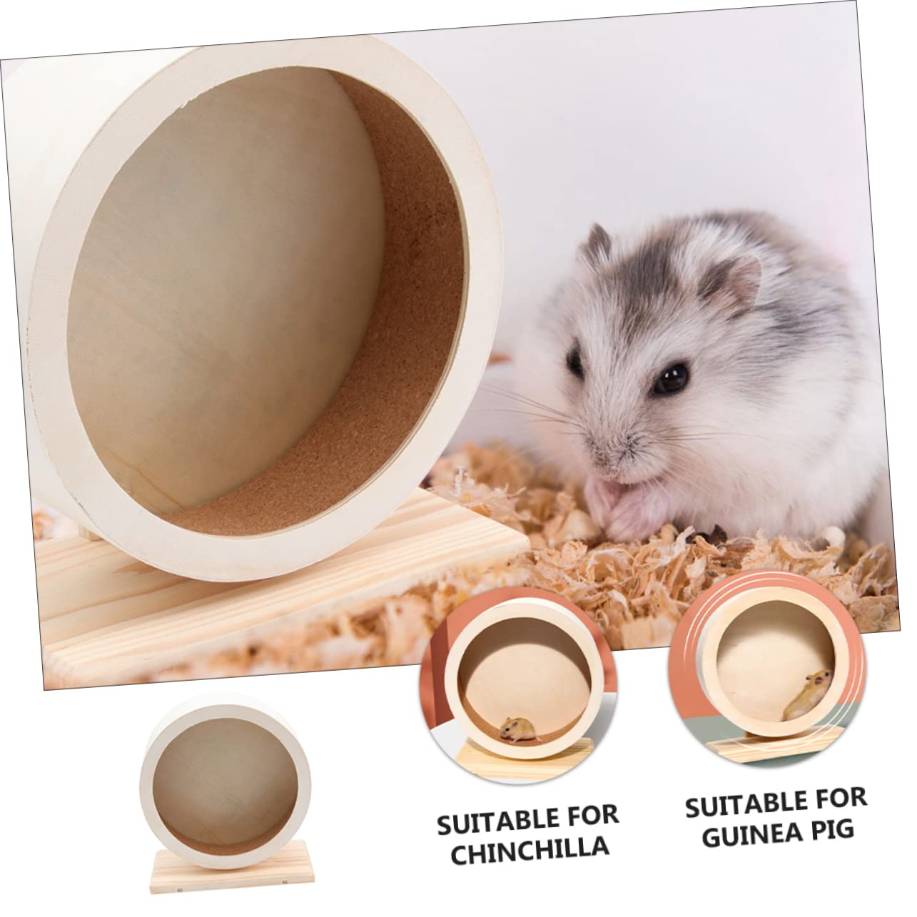 YARNOW Juguete Rueda De Soporte Silencioso De Madera para Hámster Juguete Ruedas para Mascotas Habitación del Hámster para Correr para