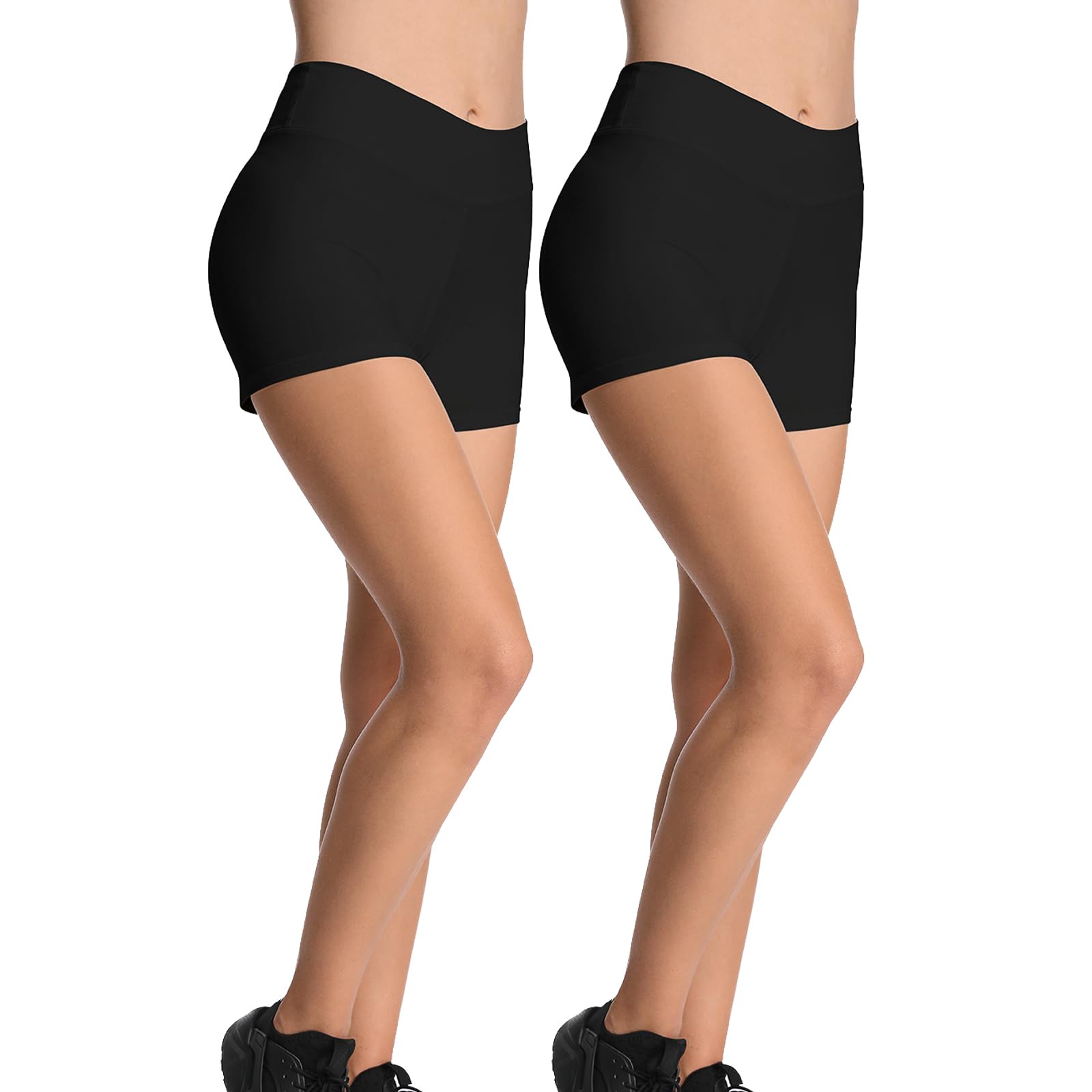 4HOW Women's Cotton 3 Inch Workout Biker Shorts - Yoga Dance Tights, Under Short